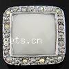 Rhinestone Zinc Alloy Connector, Square, plated, with rhinestone Approx 1mm 