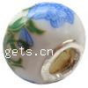 Brass Core European Porcelain Beads, porcelaine, avec laiton, rondelle, sans filetage & décalque Environ 4.2mm, Vendu par PC