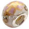 Messingkern Europa Porzellan Perlen, mit Messing, Rondell, ohne troll & Aufkleber, 14x10mm, Bohrung:ca. 4.2mm, 500PCs/Tasche, verkauft von Tasche