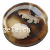 Glasierte Porzellan Perlen, flache Runde, glaciert, großes Loch, 16x17mm, verkauft von PC