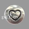 Zinc Alloy Flat Beads, Flat Round, plated, with heart pattern Approx 1mm 