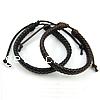 PU Leather Cord Bracelets, with Waxed Cotton Cord, adjustable approx 9-10mm Approx 8 Inch 