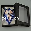Karton Verpackung Murano Halskette, Lampwork, mit Band, Blatt, Goldsand, keine, 46x70x6mm, Länge:16.5 ZollInch, verkauft von Box