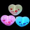 LED Colorful Night Lamp, Plastic, Heart, mixed colors 