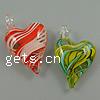 Pendentifs artisanaux au style murano, chalumeau, coeur, fait à la main, strie, plus de couleurs à choisir Environ 5mm, Vendu par PC