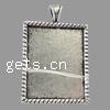 Zinc Alloy Pendant Cabochon Setting, Rectangle, plated Approx 