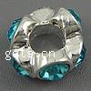 Rhinestone Zinc Alloy European Beads, Flower, plated, without troll & with rhinestone Approx 5mm 