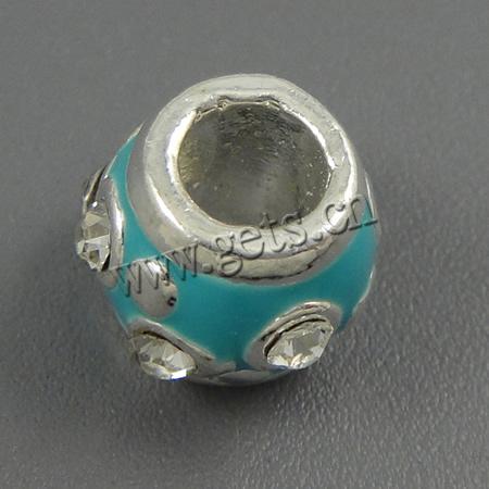 Emaille Messing Europa Perlen, Rondell, plattiert, ohne troll & mit Strass, keine, 11x9mm, Bohrung:ca. 5.5mm, verkauft von PC
