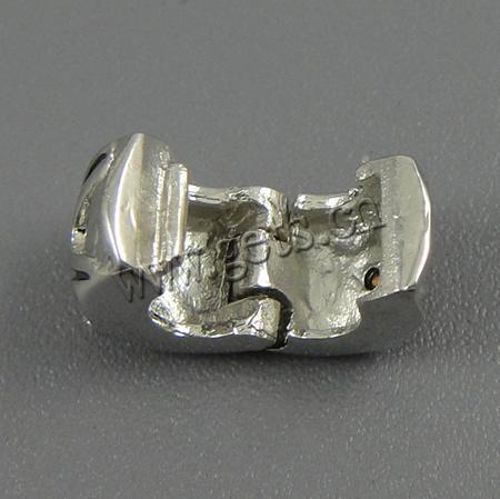 Clip European en laiton, rondelle, Placage, avec strass, plus de couleurs à choisir, 9x6.5mm, Trou:Environ 4mm, Vendu par PC