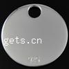 Sterling Silver Tag, 925 Sterling Silver, Flat Round, plated, Customized Approx 4.5mm 