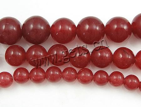 Jade Red Bead, Round, more sizes for choice, Length:15 Inch, Sold By Strand