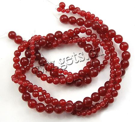Jade Red Bead, Round, more sizes for choice, Length:15 Inch, Sold By Strand