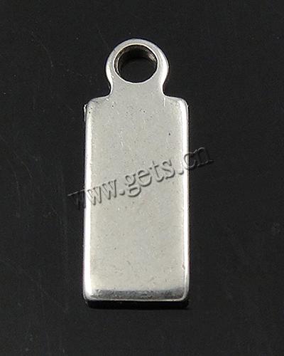 Zinc Alloy Tag Charm, plated, more colors for choice, 11x4x1mm, Hole:Approx 1.5mm, Sold By PC