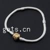 Brass European Bracelet Chain, brass European clasp, plated, nickel, lead & cadmium free, 3mm Approx 6.2 Inch 