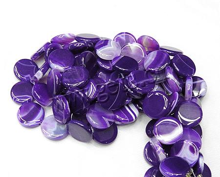 Natural Purple Agate Beads, Flat Round, Customized & more sizes for choice, Grade A, Hole:Approx 2mm, Length:Approx 16 Inch, Sold By Strand