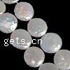 Coin Cultured Freshwater Pearl Beads, natural, white, 13-14mm Approx 0.8mm .7 Inch 