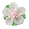 Flower Polymer Clay Beads, 5 petal, white Approx 2mm 