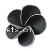 Flower Polymer Clay Beads, 5 petal, black Approx 2mm 