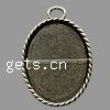 Zinc Alloy Pendant Cabochon Setting, Oval, plated nickel, lead & cadmium free Approx 5mm 