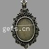 Zinc Alloy Pendant Cabochon Setting, plated Approx Approx 
