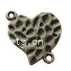 Zinc Alloy Charm Connector, Heart, plated, 1/1 loop Approx 2mm, Approx 