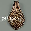 Pendentifs artisanaux au style murano, chalumeau, feuille, fait à la main, sable d'or Environ Vendu par PC