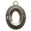Zinc Alloy Pendant Open Back Setting, Flat Oval, plated Approx 5mm 