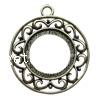Zinc Alloy Pendant Open Back Setting, Donut, plated 24mm Approx 4mm 