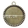 Zinc Alloy Pendant Cabochon Setting, Flat Round, plated 30mm Approx 4mm 