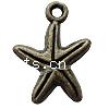 Zinc Alloy Star Pendant, Starfish, plated Approx 2mm 