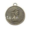 Zinc Alloy Message Pendants, Coin, plated Approx 2mm 