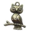 Zinc Alloy Animal Pendants, Owl, plated nickel, lead & cadmium free Approx 2.5mm 