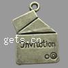 Zinc Alloy Message Pendants, Polygon, plated Approx 1mm 