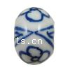 Perles en céramique bleu et blanc 
, porcelaine, rondelle, blanc Environ 6mm, Vendu par PC