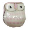 Perles porcelaine animaux, hibou, dessiné à la main, multicolore Environ 2mm Vendu par sac