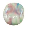 Glasierte Porzellan Perlen, oval, glaciert, farbenfroh, 27x30x10mm, Bohrung:ca. 2mm, verkauft von PC
