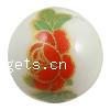 Decal Porcelain Beads, Round & with flower pattern Approx 1-4mm 