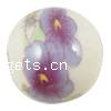 Aufkleber Porzellan Perlen, rund, verschiedene Größen vorhanden & mit Blumenmuster, Bohrung:ca. 1-4mm, verkauft von PC