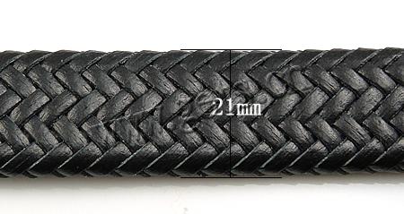 Rindsleder-Armbänder, Kuhhaut, 316 Edelstahl Verschluss, unterschiedliche Länge der Wahl, schwarz, 21mm, 25x34mm, verkauft von Strang
