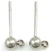 Stainless Steel Earring Stud Component, 304 Stainless Steel, with loop Approx 1.5mm 