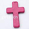 Synthetic Turquoise Pendants, Cross, red Approx 2mm 