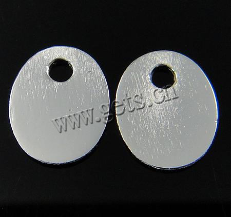 Etiqueta de plata de rey, plata de ley 925, Óvalo, chapado, más colores para la opción, 7.5x6x0.5mm, agujero:aproximado 1.5mm, Vendido por UD