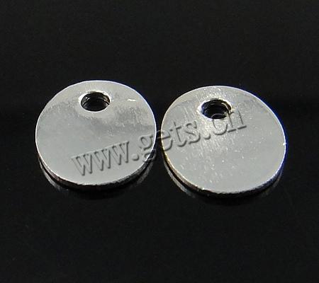Etiqueta de plata de rey, plata de ley 925, Óvalo, chapado, más colores para la opción, 7.5x6x0.5mm, agujero:aproximado 1.5mm, Vendido por UD