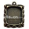 Zinc Alloy Pendant Cabochon Setting, Rectangle, plated Approx 1.5mm, Approx 