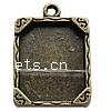 Zinc Alloy Pendant Cabochon Setting, Rectangle, plated Approx 1.5mm 