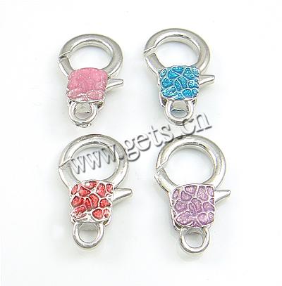 Zinc Alloy Lobster Clasp, plated, enamel, more colors for choice, 31x19x6mm, Hole:Approx 4.5mm, Sold By PC