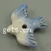 Perles en céramique bleu et blanc 
, porcelaine, animal, dessiné à la main Environ 2mm, Vendu par PC