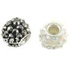 European Resin Beads, Rondelle, plated, imitation rhinestone & brass double core without troll Approx 4.5mm [