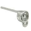 Sterling Silver Earring Stud Component, 925 Sterling Silver, plated, with cubic zirconia Approx 1.5mm 