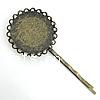 Hair Slide Finding, Iron, with brass setting, Flower, plated cadmium free  Inner Approx 25mm 